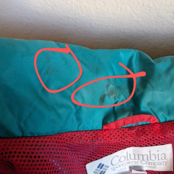 Vtg 90s Columbia Sportswear Omni Tech Windbreaker Jacket Purple Teal Mens S - Picture 13 of 15